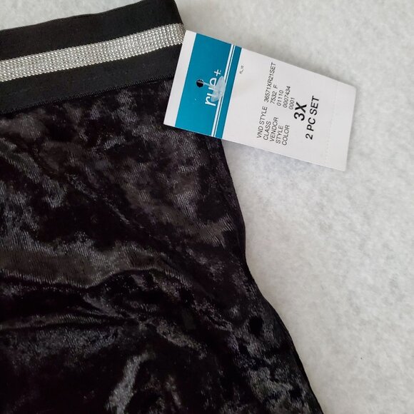Panty & Bra Set 3X Black Velour Silver Trim Sexy rue21 - Picture 6 of 14
